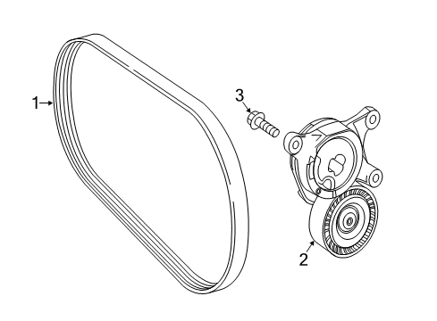 2019 Mercedes-Benz GLA250 Belts & Pulleys, Cooling Diagram 1