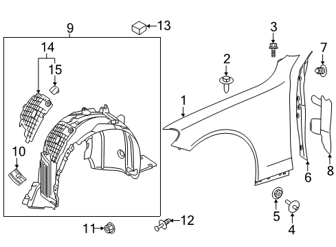 Fender Liner Diagram for 205-690-25-30