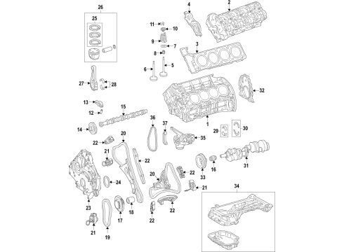 2017 Mercedes-Benz GLS63 AMG Engine Parts, Mounts, Cylinder Head & Valves, Camshaft & Timing, Oil Pan, Oil Pump, Crankshaft & Bearings, Pistons, Rings & Bearings, Variable Valve Timing