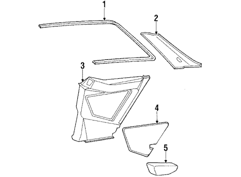 1988 Mercedes-Benz 300CE Quarter Panel Trim Diagram