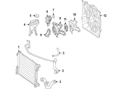 2020 Mercedes-Benz SLC43 AMG Cooling System, Radiator, Water Pump, Cooling Fan Diagram 2