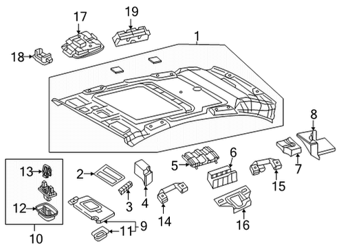 2020 Mercedes-Benz GLC300 Interior Trim - Roof Diagram 3