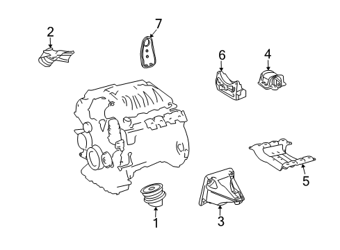 2007 Mercedes-Benz S550 Engine & Trans Mounting Diagram