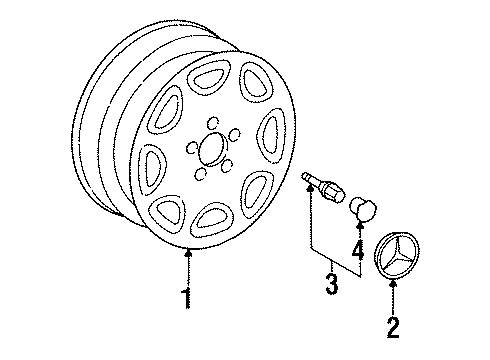 1992 Mercedes-Benz 600SEL Wheels Diagram