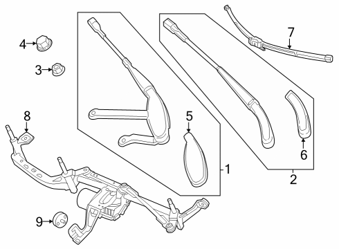 2023 Mercedes-Benz EQE 500 SUV Wiper & Washer Components Diagram 2