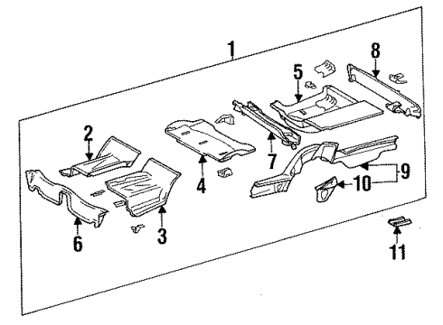 1995 Mercedes-Benz E300 Rear Floor & Rails Diagram