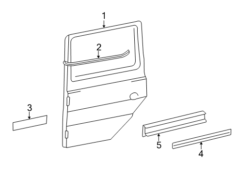 2005 Mercedes-Benz G500 Rear Door & Components, Exterior Trim, Body Diagram