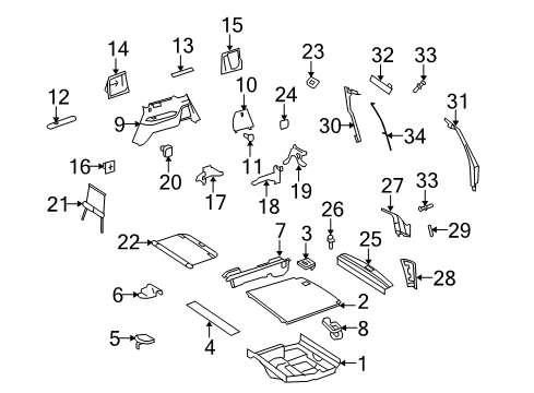 Upper Pillar Trim Diagram for 164-690-25-25-8K57