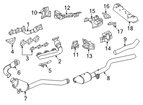 2015 Mercedes-Benz GL350 Exhaust Components, Exhaust Manifold Diagram