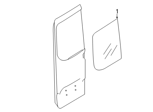 2020 Mercedes-Benz Sprinter 2500 Rear Loading Door - Glass & Hardware Diagram