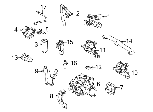 2001 Mercedes-Benz E320 EGR System, Emission Diagram