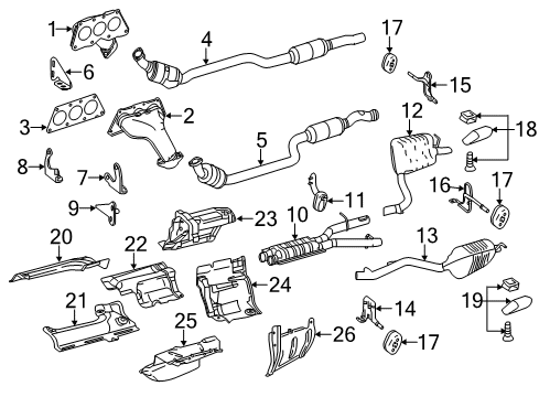 2013 Mercedes-Benz E350 Exhaust Components, Exhaust Manifold Diagram 4