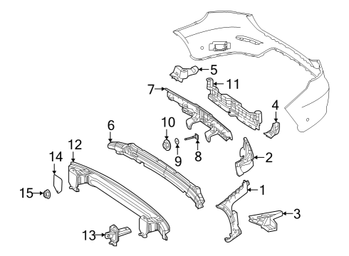 2021 Mercedes-Benz GLC63 AMG Bumper & Components - Rear Diagram 7