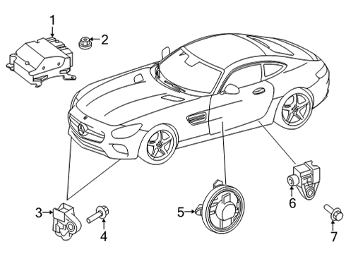 2021 Mercedes-Benz AMG GT Air Bag Components Diagram 2