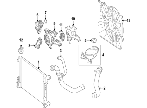 2018 Mercedes-Benz SL450 Cooling System, Radiator, Water Pump, Cooling Fan Diagram 2