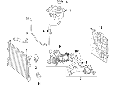 2019 Mercedes-Benz Metris Radiator & Components, Water Pump, Cooling Fan