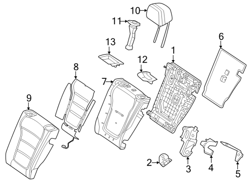 2023 Mercedes-Benz GLC300 Rear Seat Components Diagram 2