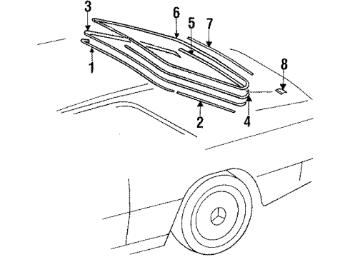 1989 Mercedes-Benz 300CE Back Glass Diagram