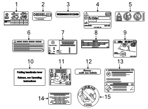 2022 Mercedes-Benz Sprinter 2500 Information Labels Diagram