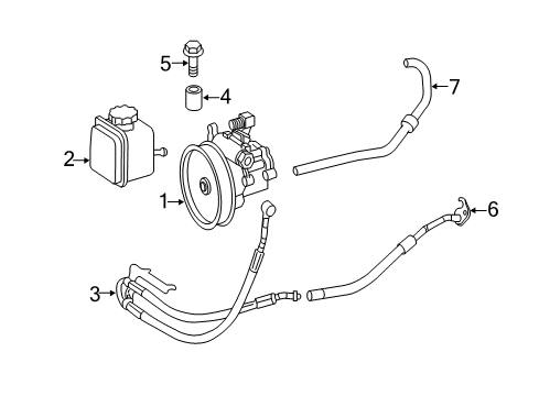 Power Steering Pump Diagram for 004-466-86-01-80