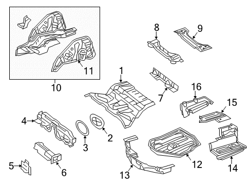 2016 Mercedes-Benz E550 Rear Body - Floor & Rails Diagram 2