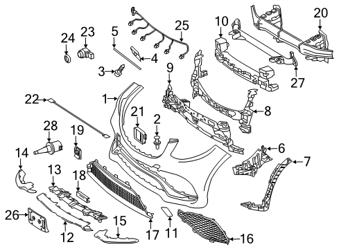 Outer Grille Diagram for 292-885-53-22-28