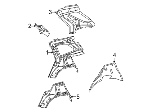 2021 Mercedes-Benz GLE63 AMG S Inner Structure - Quarter Panel Diagram 1