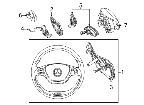 2019 Mercedes-Benz S560 Steering Column & Wheel, Steering Gear & Linkage Diagram 13