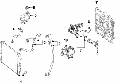 2023 Mercedes-Benz E53 AMG Cooling System, Radiator, Water Pump, Cooling Fan Diagram 3