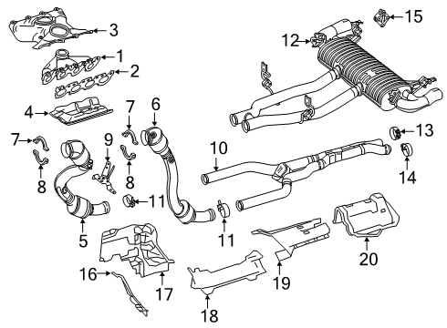 Exhaust Manifold Heat Shield Diagram for 177-142-24-00