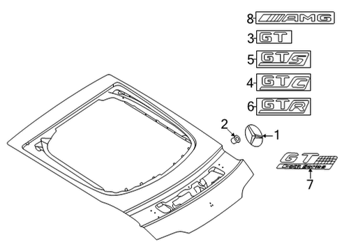 2020 Mercedes-Benz AMG GT C Exterior Trim - Lift Gate Diagram