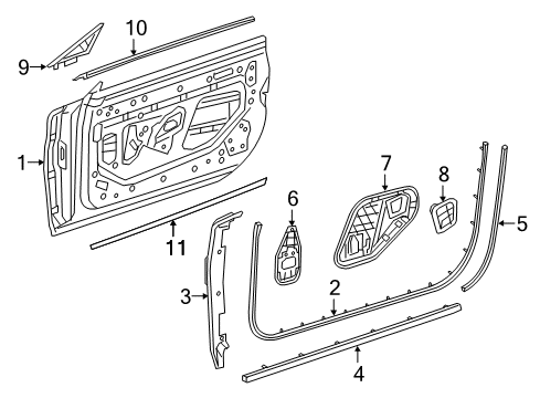 2016 Mercedes-Benz S550 Door & Components, Exterior Trim, Body Diagram