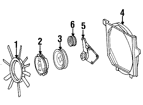 1994 Mercedes-Benz E320 Radiator & Components, Cooling Fan Diagram 2