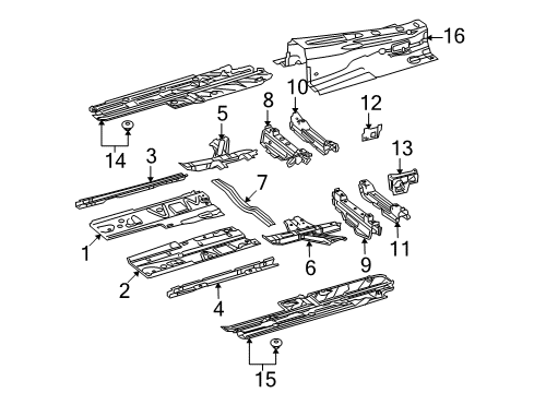 Transmission Tunnel Brace Diagram for 253-619-01-00