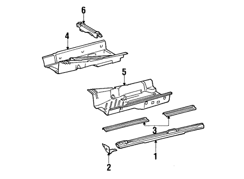 1985 Mercedes-Benz 300D Rocker, Floor & Rails Diagram