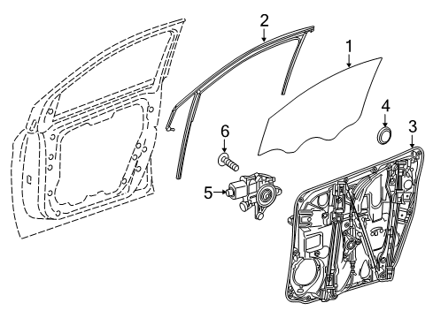 2016 Mercedes-Benz B250e Front Door - Glass & Hardware Diagram