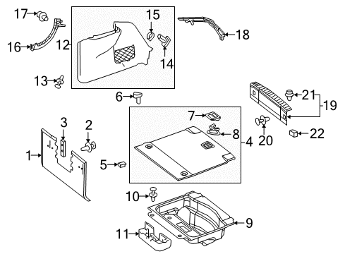 2015 Mercedes-Benz S550 Interior Trim - Rear Body Diagram 1