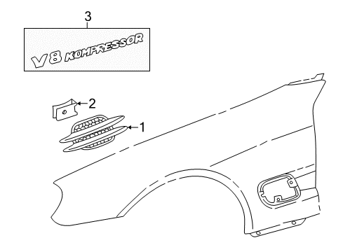 2005 Mercedes-Benz SL65 AMG Exterior Trim - Fender Diagram