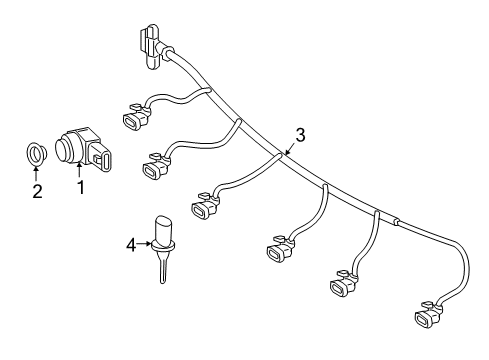 2015 Mercedes-Benz B Electric Drive Electrical Components - Front Bumper Diagram