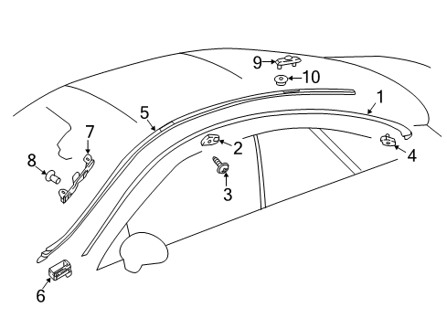 2020 Mercedes-Benz E53 AMG Exterior Trim - Roof Diagram 2