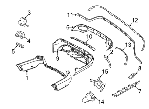 2021 Mercedes-Benz E63 AMG S Rear Bumper & Components Diagram 4