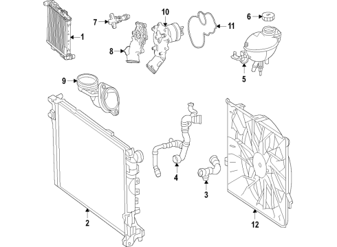 2021 Mercedes-Benz GLE63 AMG S Cooling System, Radiator, Water Pump, Cooling Fan Diagram 4