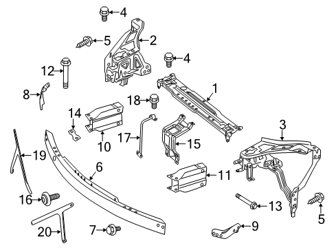 2011 Mercedes-Benz E550 Radiator Support Diagram 2