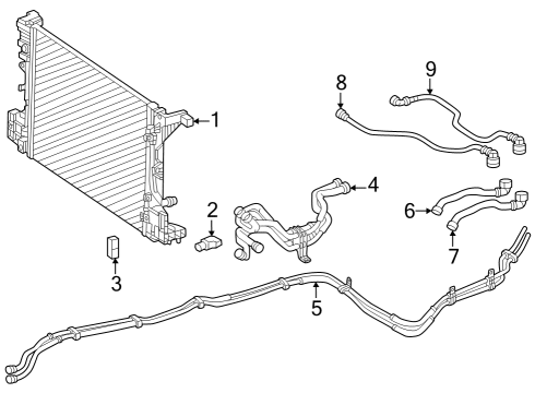 2022 Mercedes-Benz EQB 300 Radiator & Components Diagram 1