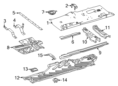 2020 Mercedes-Benz E63 AMG S Pillars, Rocker & Floor - Floor & Rails Diagram 1