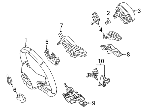 Steering Wheel Diagram for 000-460-51-09-9E38