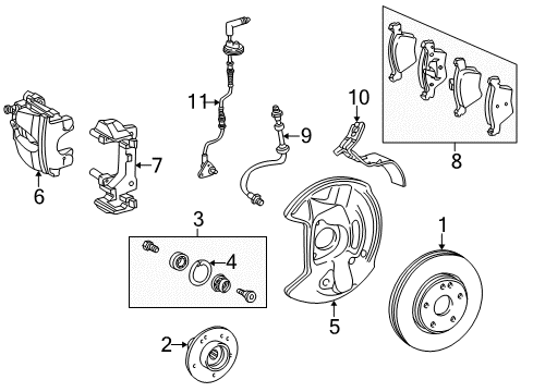 1998 Mercedes-Benz E430 Front Brakes Diagram 1