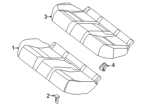 2024 Mercedes-Benz C43 AMG Rear Seat Components Diagram 2