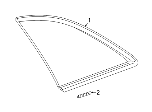 2019 Mercedes-Benz GLC63 AMG Quarter Panel - Glass & Hardware Diagram 1