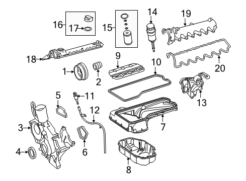 2011 Mercedes-Benz SL65 AMG Engine Parts & Mounts, Timing, Lubrication System Diagram 1